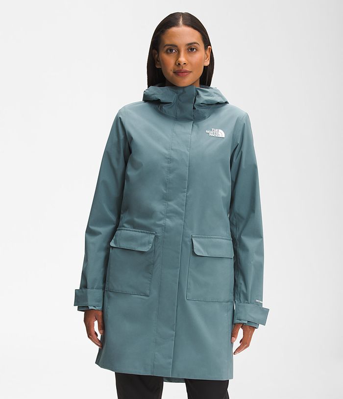 The North Face Womens Rain Jacket City Breeze Parka II 197ZUFTWE - Blue
